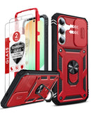 LeYi for Samsung Galaxy S25-FE Case: 2 Packs Screen Protector, Samsung Galaxy S25 FE Phone Case Camera Cover, Military-Grade S25FE Protection