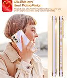 LeYi for Galaxy S24-FE Case: Tempered Glass Screen Protector 2 Pcs,Full Camera Lens Protection, Love Heart Plating Luxury Shockproof Phone Case Funda para