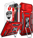 LeYi iPhone SE 3rd/ 2nd Generation Case: 7/8/ SE 2022 2020 Phone Cover with Slide Camera Cover+ 2pcs Tempered Glass Screen Protector, Full Body Case with Kickstand for SE