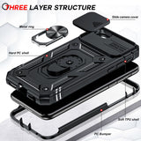 LeYi iPhone SE 3rd/ 2nd Generation Case: 7/8/ SE 2022 2020 Phone Cover with Slide Camera Cover+ 2pcs Tempered Glass Screen Protector, Full Body Case with Kickstand for SE