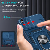 LeYi iPhone SE 3rd/ 2nd Generation Case: 7/8/ SE 2022 2020 Phone Cover with Slide Camera Cover+ 2pcs Tempered Glass Screen Protector, Full Body Case with Kickstand for SE