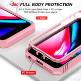LeYi iPhone SE 3rd/ 2nd Generation Case: 7/8/ SE 2022 2020 Phone Cover with Slide Camera Cover+ 2pcs Tempered Glass Screen Protector, Full Body Case with Kickstand for SE