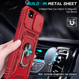 LeYi iPhone SE 3rd/ 2nd Generation Case: 7/8/ SE 2022 2020 Phone Cover with Slide Camera Cover+ 2pcs Tempered Glass Screen Protector, Full Body Case with Kickstand for SE