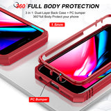 LeYi iPhone SE 3rd/ 2nd Generation Case: 7/8/ SE 2022 2020 Phone Cover with Slide Camera Cover+ 2pcs Tempered Glass Screen Protector, Full Body Case with Kickstand for SE