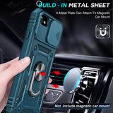 LeYi iPhone SE 3rd/ 2nd Generation Case: 7/8/ SE 2022 2020 Phone Cover with Slide Camera Cover+ 2pcs Tempered Glass Screen Protector, Full Body Case with Kickstand for SE