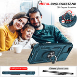 LeYi iPhone SE 3rd/ 2nd Generation Case: 7/8/ SE 2022 2020 Phone Cover with Slide Camera Cover+ 2pcs Tempered Glass Screen Protector, Full Body Case with Kickstand for SE