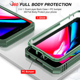 LeYi iPhone SE 3rd/ 2nd Generation Case: 7/8/ SE 2022 2020 Phone Cover with Slide Camera Cover+ 2pcs Tempered Glass Screen Protector, Full Body Case with Kickstand for SE