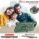 LeYi iPhone SE 3rd/ 2nd Generation Case: 7/8/ SE 2022 2020 Phone Cover with Slide Camera Cover+ 2pcs Tempered Glass Screen Protector, Full Body Case with Kickstand for SE