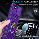 LeYi iPhone SE 3rd/ 2nd Generation Case: 7/8/ SE 2022 2020 Phone Cover with Slide Camera Cover+ 2pcs Tempered Glass Screen Protector, Full Body Case with Kickstand for SE