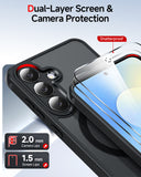 LeYi for Samsung Galaxy S25-FE Case: Compatible with Mag-Safe with Screen Protector, Military-Grade Matte Translucent Soft-Touch Skin Funda para S25FE S 25 FE