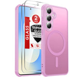 LeYi for Samsung Galaxy S25-FE Case: Compatible with Mag-Safe with Screen Protector, Military-Grade Matte Translucent Soft-Touch Skin Funda para S25FE S 25 FE