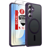 LeYi for Samsung Galaxy S25-FE Case: Compatible with Mag-Safe with Screen Protector, Military-Grade Matte Translucent Soft-Touch Skin Funda para S25FE S 25 FE