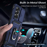 LeYi for Samsung Galaxy A53-5G Phone Case: Samsung A53 Phone Case with Slide Camera Cover + Screen Protector, Military-Grade Heavy Duty Cell Android Cover Magnetic Ring Holder Stand para A 53