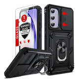 LeYi for Galaxy A54-5G Phone Case: Samsung A54 5G Case with Slide Camera Cover + Glass Screen Protector, Heavy Duty Protective Magnetic Ring Holder Stand Cell Mobile Case Cover A 54 Unlocked