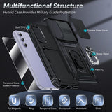 LeYi for Galaxy A54-5G Phone Case: Samsung A54 5G Case with Slide Camera Cover + Glass Screen Protector, Heavy Duty Protective Magnetic Ring Holder Stand Cell Mobile Case Cover A 54 Unlocked