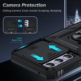 LeYi for Galaxy A54-5G Phone Case: Samsung A54 5G Case with Slide Camera Cover + Glass Screen Protector, Heavy Duty Protective Magnetic Ring Holder Stand Cell Mobile Case Cover A 54 Unlocked