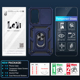 LeYi for Galaxy A54-5G Phone Case: Samsung A54 5G Case with Slide Camera Cover + Glass Screen Protector, Heavy Duty Protective Magnetic Ring Holder Stand Cell Mobile Case Cover A 54 Unlocked