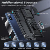 LeYi for Samsung Galaxy S20-FE Case:NOT Fit S20, Galaxy S20 FE 5G Case with Camera Cover+Glass Screen Protector, Heavy Duty Rugged Cell Android Cover Funda para Ring Stand S20FE Phone