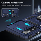 LeYi for Galaxy S21 FE-5G Case: Samsung S21 FE Phone Case with Slide Camera Cover + Glass Screen Protector, Heavy Duty Dual Layer Cell Phonecellular Android Cover Magnetic Ring Stand for S21FE