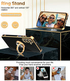 LeYi for Galaxy A17-5G Phone Case: 2 Pack Tempered Glass Screen Protector and 360¡ã Rotatable Ring Holder Magnetic Kickstand, Plating Rose Gold Edge para Samsung A 17 5G