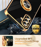 LeYi for Galaxy A17-5G Phone Case: 2 Pack Tempered Glass Screen Protector and 360¡ã Rotatable Ring Holder Magnetic Kickstand, Plating Rose Gold Edge para Samsung A 17 5G