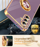 LeYi for Galaxy A17-5G Phone Case: 2 Pack Tempered Glass Screen Protector and 360¡ã Rotatable Ring Holder Magnetic Kickstand, Plating Rose Gold Edge para Samsung A 17 5G