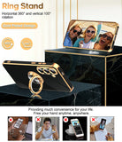 LeYi for Samsung Galaxy S25-FE Case: 2 Pack Screen Protector and 360¡ã Rotatable Ring Holder Magnetic Kickstand, Plating Rose Gold Edge Cell Basic Funda para S25FE