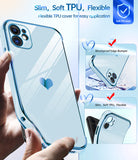 LeYi for iPhone-11 Phone Case: 2 Pack Screen Protector, Wireless Charging, Full Camera Lens Protection, Love Heart Plating Women Cute Luxury Shockproof Cover