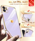 LeYi for iPhone-11 Phone Case: 2 Pack Screen Protector, Wireless Charging, Full Camera Lens Protection, Love Heart Plating Women Cute Luxury Shockproof Cover