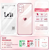 LeYi for Galaxy A13-5G Phone case: [2 Pcs] Screen Protector, for Women Girl Love Heart Luxury Cute Plating Soft TPU Girly Shockproof case