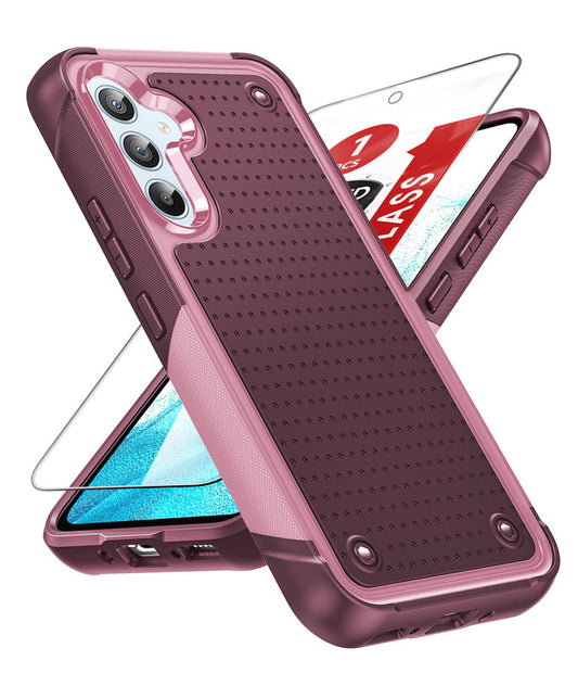 LeYi for Galaxy A54-5G Phone Case: Samsung A54 Case with Screen Protector, Dual Layer Hard PC Back & Soft Bumper Shockproof Mobile Android Cell A54 Samsung Phone Case Cover Funda para A 54