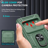 LeYi for Google Pixel 6 Case: Slide Camera Cover + [2 Packs] Tempered Glass Screen Protector, Full Body Military-Grade Heavy Duty Shockproof Ring Holder Stand Case