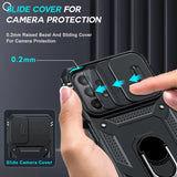 LeYi Samsung A23 Phone Case: [Screen Protector], Slide Camera Cover & Kickstand, Military-Grade Protection