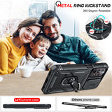 LeYi Samsung A23 Phone Case: [Screen Protector], Slide Camera Cover & Kickstand, Military-Grade Protection