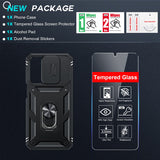 LeYi Samsung A23 Phone Case: [Screen Protector], Slide Camera Cover & Kickstand, Military-Grade Protection