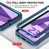 LeYi Samsung A23 Phone Case: [Screen Protector], Slide Camera Cover & Kickstand, Military-Grade Protection