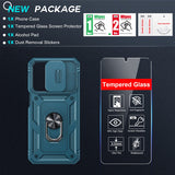 LeYi Samsung A23 Phone Case: [Screen Protector], Slide Camera Cover & Kickstand, Military-Grade Protection