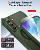 LeYi for Samsung Galaxy S21-FE Case: Compatible with Mag-Safe with Screen Protector, Military-Grade Matte Translucent Soft-Touch Skin Funda para S21FE S 21 FE