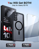 LeYi for Samsung Galaxy S21-FE Case: Compatible with Mag-Safe with Screen Protector, Military-Grade Matte Translucent Soft-Touch Skin Funda para S21FE S 21 FE