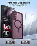 LeYi for Samsung Galaxy S21-FE Case: Compatible with Mag-Safe with Screen Protector, Military-Grade Matte Translucent Soft-Touch Skin Funda para S21FE S 21 FE