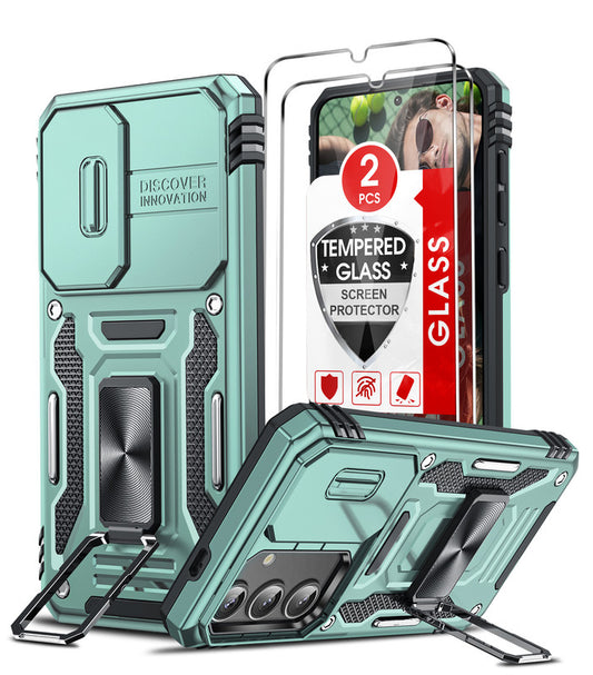 LeYi Compatible for Samsung Galaxy S24 Phone Case: Samsung S24 Case with Screen Protector 2 PCS, Heavy Duty Protection para S24 Case