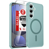 LeYi for Samsung Galaxy S24-FE Case: Compatible with Mag-Safe with Screen Protector, Military-Grade Matte Translucent Soft-Touch Skin Funda para S24FE S 24 FE