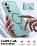 LeYi for Samsung Galaxy S24-FE Case: Compatible with Mag-Safe with Screen Protector, Military-Grade Matte Translucent Soft-Touch Skin Funda para S24FE S 24 FE