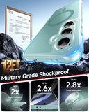 LeYi for Samsung Galaxy S24-FE Case: Compatible with Mag-Safe with Screen Protector, Military-Grade Matte Translucent Soft-Touch Skin Funda para S24FE S 24 FE