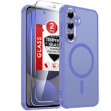 LeYi for Samsung Galaxy S24-FE Case: Compatible with Mag-Safe with Screen Protector, Military-Grade Matte Translucent Soft-Touch Skin Funda para S24FE S 24 FE