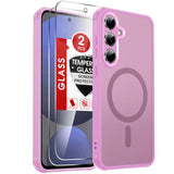 LeYi for Samsung Galaxy S24-FE Case: Compatible with Mag-Safe with Screen Protector, Military-Grade Matte Translucent Soft-Touch Skin Funda para S24FE S 24 FE