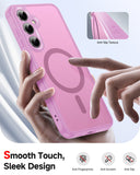 LeYi for Samsung Galaxy S24-FE Case: Compatible with Mag-Safe with Screen Protector, Military-Grade Matte Translucent Soft-Touch Skin Funda para S24FE S 24 FE