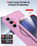 LeYi for Samsung Galaxy S24-FE Case: Compatible with Mag-Safe with Screen Protector, Military-Grade Matte Translucent Soft-Touch Skin Funda para S24FE S 24 FE