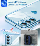 LeYi for Galaxy A16-5G Phone Case: Tempered Glass Screen Protector [2 Pcs]+ Full Camera Lens Protection,Love Heart Plating Luxury Shockproof Phone Case