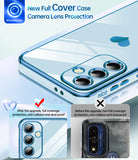 LeYi for Galaxy S24-FE Case: Tempered Glass Screen Protector 2 Pcs,Full Camera Lens Protection, Love Heart Plating Luxury Shockproof Phone Case Funda para